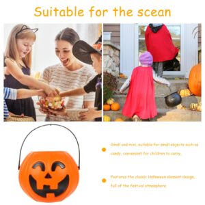 Abaodam 2 Pcs Pumpkin Buckets for Trick or Treating Halloween Pumpkin Basket Halloween Treat Bucket Portable Pumpkin Bucket Halloween Candy Bowl Pumpkin Lantern Child Candle Holder Bulk