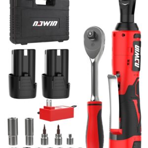 NAWIN 16.8V Electric Ratchet Wrench, 3/8" cordless ratchet with 2-Pack Batteries, 40 Ft-lbs, Ultimate Mechanic Tool Set, Ratchet Wrench 3/8", Power Ratchet Tool Kit (16.8V 3/8" Cordless Ratchet)