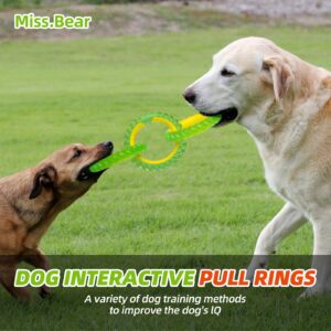 Miss.Bear TPR 3-Ring Tug Dog Toy, Lightweight, Durable and Water Resistant Training Teething Chew Toy for Small/Medium/Large Breeds (3-Ring Tug Toy)