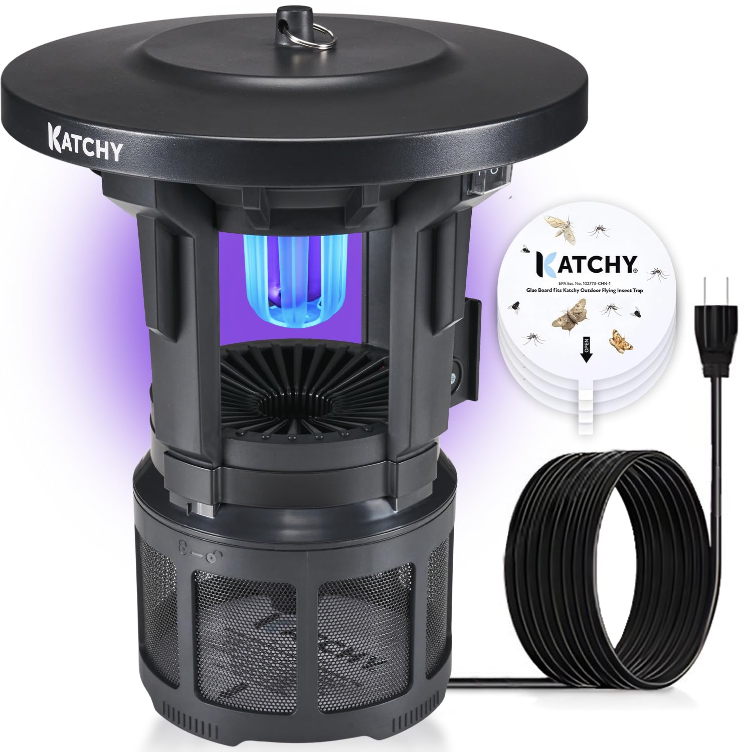 KATCHY Outdoor Insect Trap with Wall-Mounted Bracket - Non-Zapper Traps for Outdoors - Catch Insects Outdoors