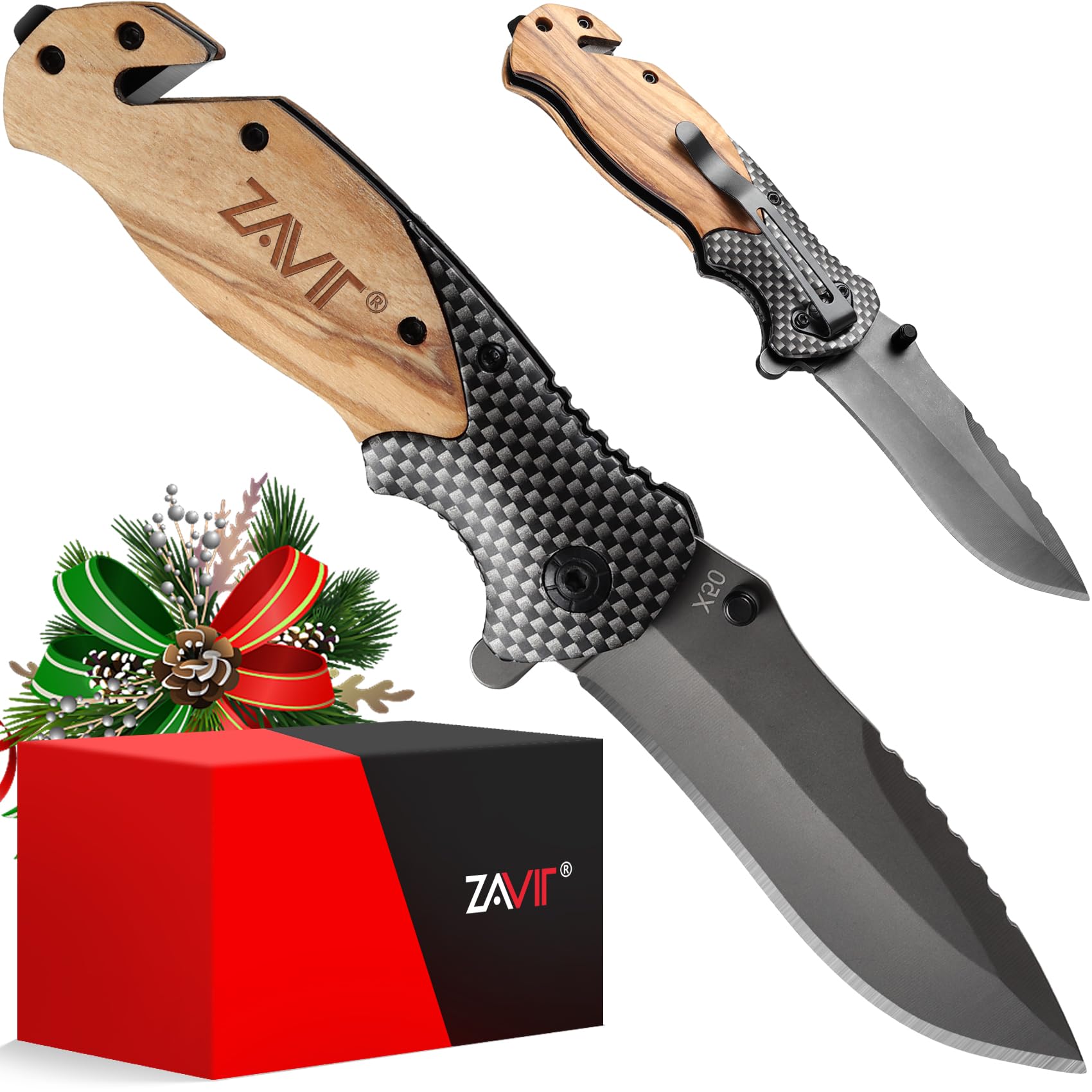 ZAVIT Fathers Day Gift, Pocket Knife for Men, Gifts for Men, Dad, Husband, Father, Grandpa, Uncle, Birthday Gifts, Christmas Unique Gifts Idea, Men Stocking Stuffers