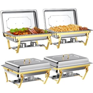 chafing dishes for buffet set: chafers for catering - chafing dish buffet set with lids | chafers and buffet warmers sets | serving food warmer | chafers servers sets