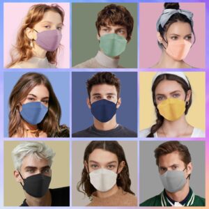 XDX KN95 Face Masks 100 Pack, 5 Layers Breathable Comfortable KN95 Masks for Adults Women Men, 10 Colors Masks Disposable Individually Wrapped