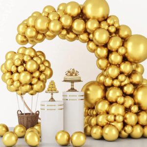 Gold Balloons 60PCS Metallic1 Balloons Gold Party Balloons 2 Inch Latex Balloons for Birthday Party Gold Party Decorations for Christmas Wedding Graduation Baby Shower Bachelorette Retirement Party