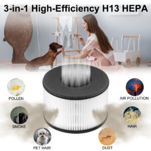 3 Pack BS-03 H13 True HEPA Replacement Filter for PARTU BS-03 and Slevoo BS-03 HEPA, 3-in-1 HEPA Air Filters.