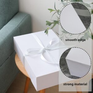 Moretoes 5 PCS X-Large White Gift Boxes with Lids, Extra Large Shirt Boxes Robe Boxes for Christmas Presents, Holidays, Mother's Day, Father's Day, Birthdays, Valentine's Day（17 x 11x 4 Inches）