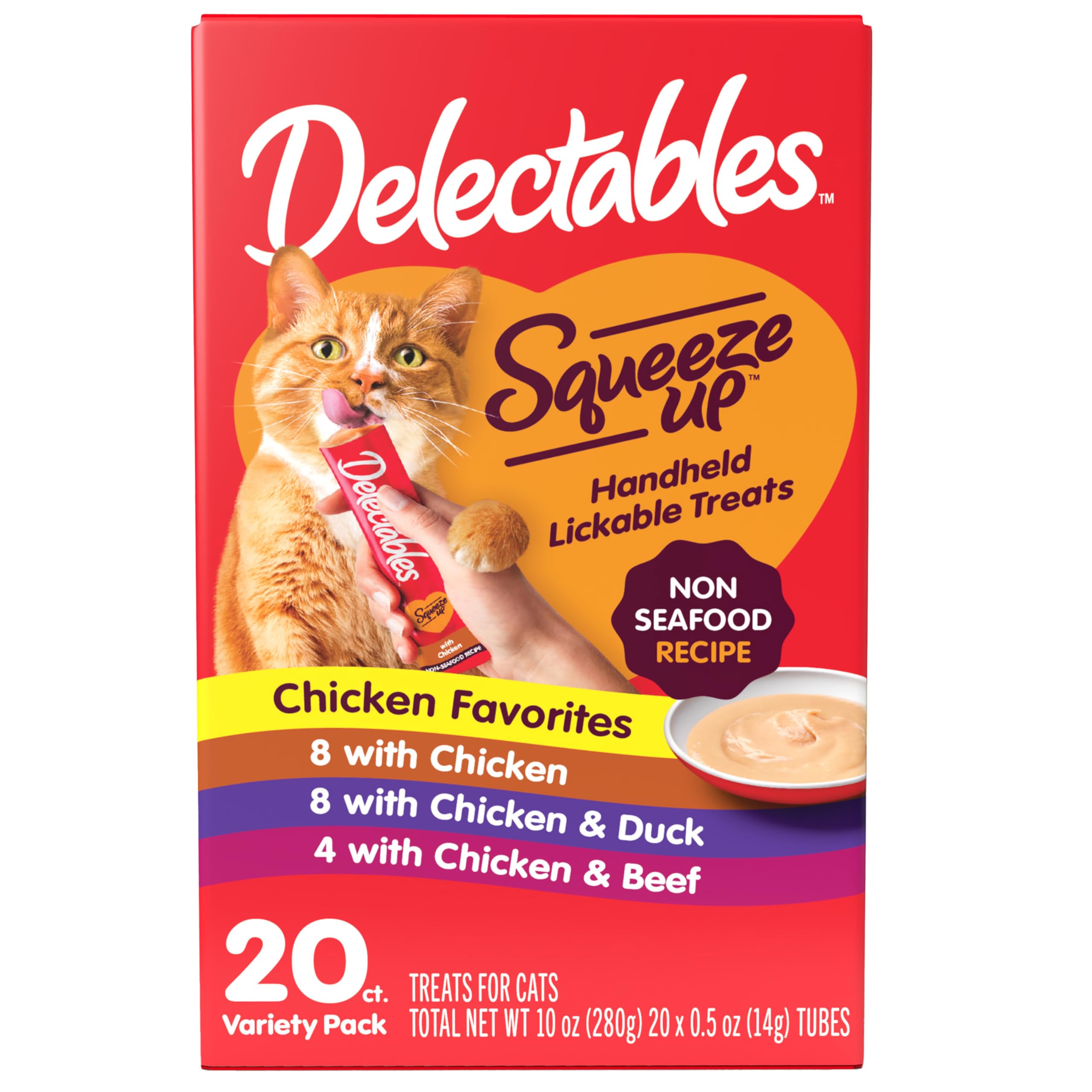 Delectables Squeeze Up Non-Seafood Variety Pack Lickable Cat Treat, 20 Count (Pack of 1)