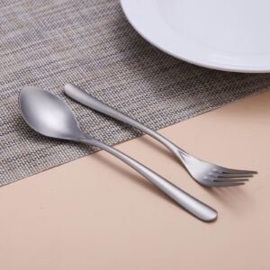 Zerophilo Titanium Cutlery Set, Lightweight Flatware, Modern Design, Dishwasher Safe, Service for 1 (2)