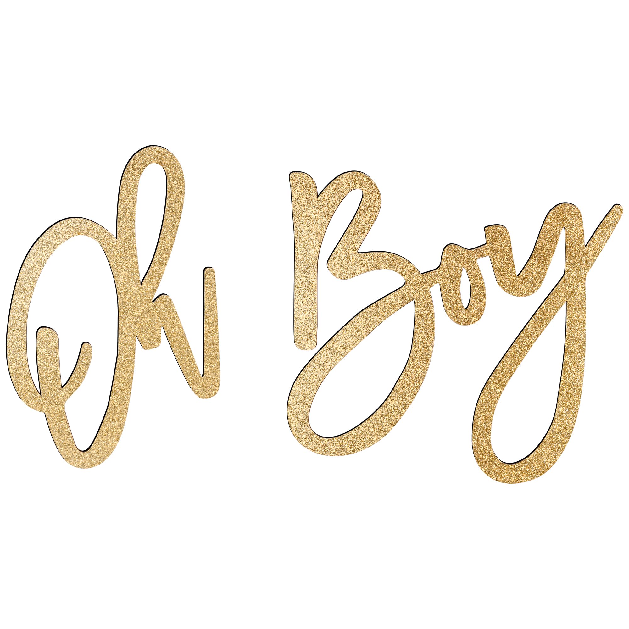 OH BOY Sign (Wooden/Gold) for Baby Shower Decorations，Party Banner, Gender Reveal, Baby Announcements, 1st Birthday Party, and Backdrop Wall Photo Prop