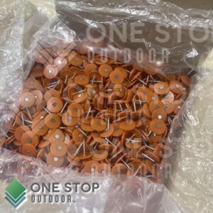 100 Pack - Round Plastic Cap Nail 1 Inch Roofing Nails Galvanized Tar Paper Nails for House Wrap Fastening Foam Board Roofing Felt Insulation Film (100)