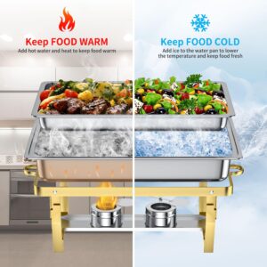 Chafing Dishes for Buffet Set: Chafers for Catering - Chafing Dish Buffet Set with Lids | Chafers and Buffet Warmers Sets | Serving Food Warmer | Chafers Servers Sets