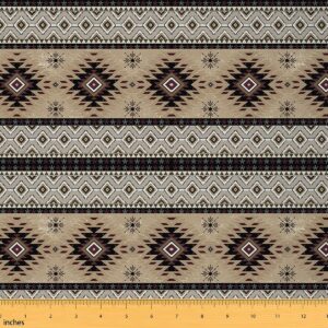 boho western fabric by the yard 2 yards brown aztec decorative waterproof outdoor fabric outdoor fabric ethnic tribe arrow aztec upholstery fabric for chairs boho exotic outdoor fabric