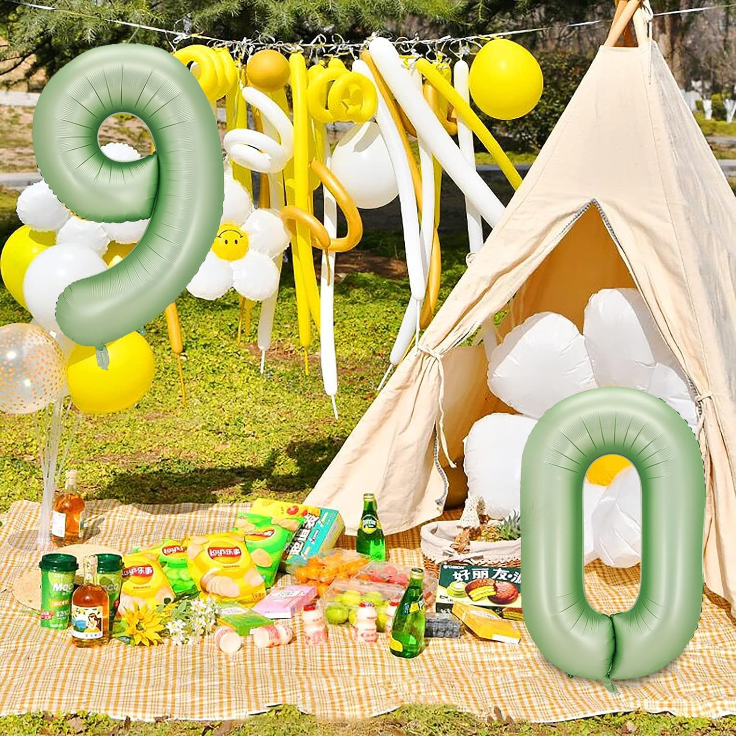 YFHVJTKO 40 Inch Number 18 Foil Balloons 18th Celebration Decorations for Happy 18th Birthday Party Wedding Bridal Shower Engagement Photo Shoot Anniversary Decoration, Number 18 Olive Green Balloon