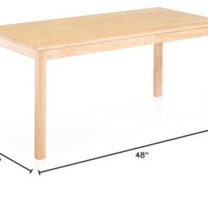 Guidecraft Rectangular Wooden Classroom Table, 20.5" Tall Children's Activity Table for Preschool