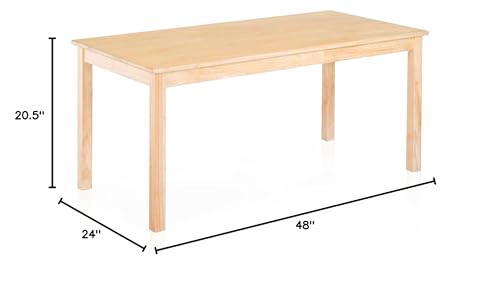 Guidecraft Rectangular Wooden Classroom Table, 20.5" Tall Children's Activity Table for Preschool