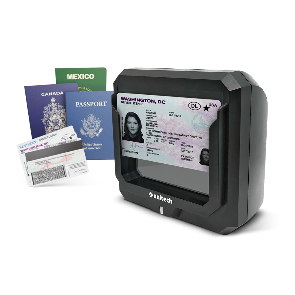 Unitech TS200 SwiftScan Identification, Passport, 2D Barcode, MRZ and Mobile ID Reader Scanner