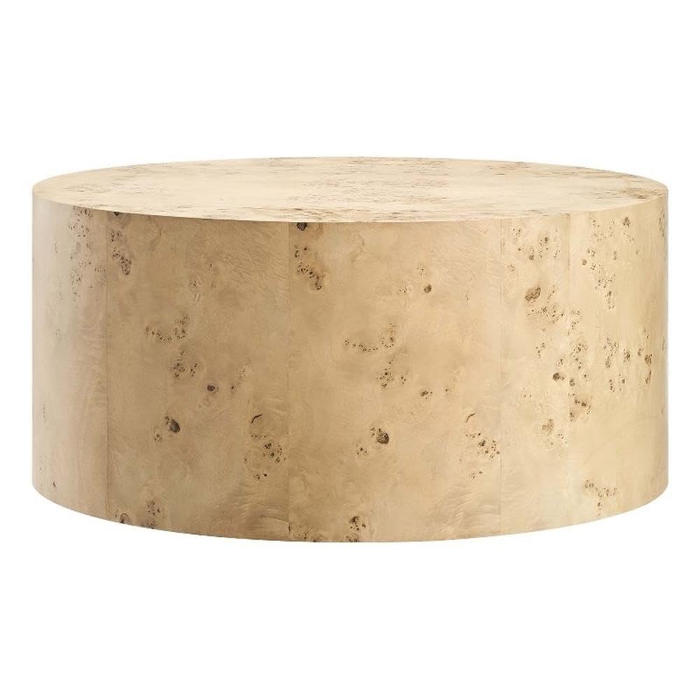 Modway EEI-6274-NAB Cosmos 35" Round Burl Wood Coffee Table, Natural Burl