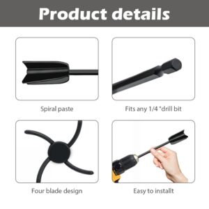 QWLWBU 6Pcs Drill Mixer Attachment,Mixer Drill Attachment Resin Mixer Paddles Epoxy Mixer Attachment for Powerful Mixing Paint Stirrer Drill Attachment for Resin, Silicone Mixing(Black)