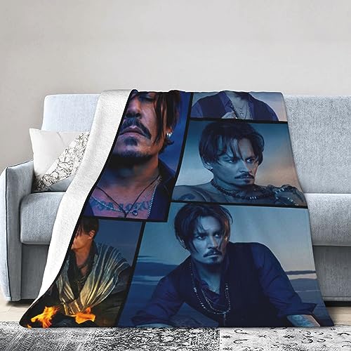 LJYHLAA Flannel Throw Johnny Depp Blanket Beach Blanket Decoration Bedroom Living Room Suitable for Children/Adults Throw Blankets 50"X40"