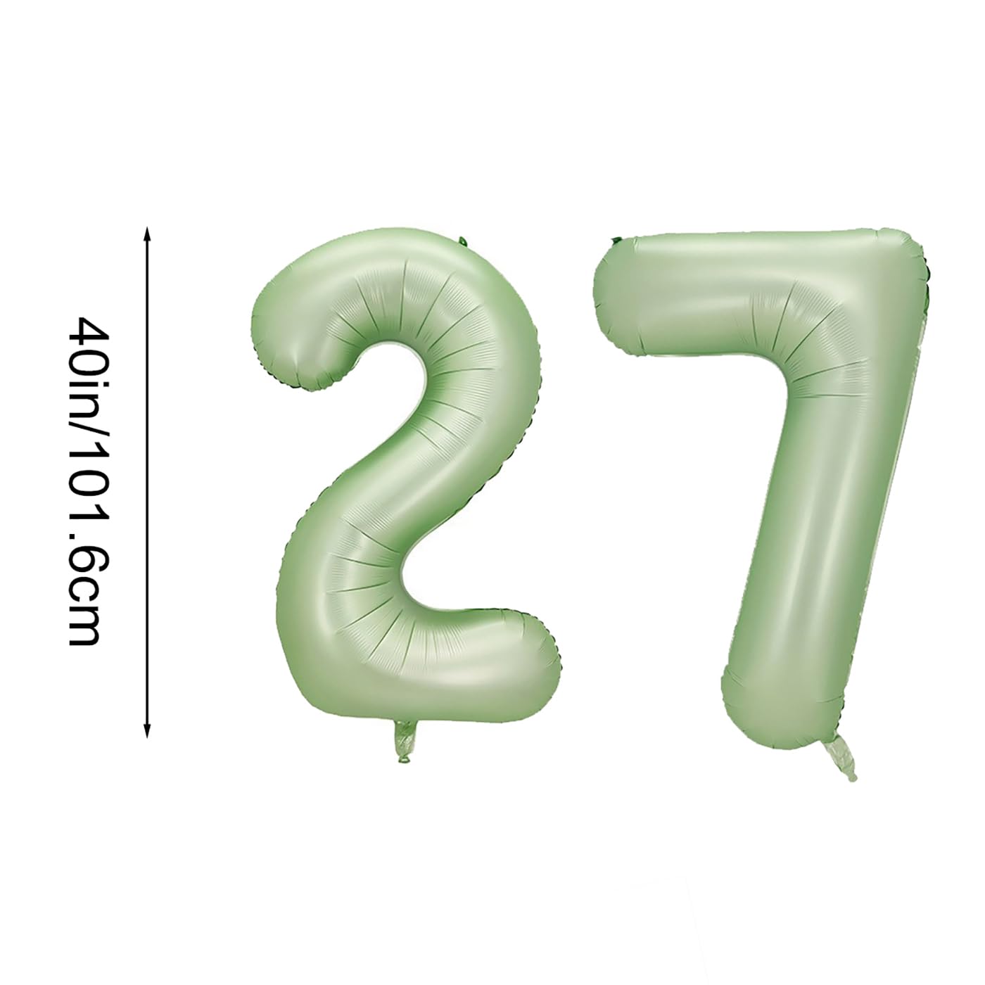 YFHVJTKO 40 Inch Number 27 Foil Balloons 27th Celebration Decorations for Happy 27th Birthday Party Wedding Bridal Shower Engagement Photo Shoot Anniversary Decoration, Number 27 Olive Green Balloon