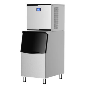 ergmaster commercial ice maker machine 550 lbs/24h - industrial ice machine with 350lbs large storage bin ice ready in 8-15 mins stainless steel construction,clear ice maker for bar/cafe/restaurant