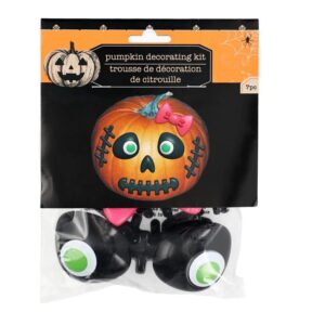 Halloween Plastic Push in Pumpkin Decorating Kits No Carving Kits 2 Sets 8 Packs Halloween Pumpkin Faces Push in