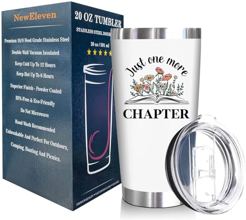 NewEleven Christmas Gifts For Book Lovers - Book Lovers Gifts For Women - Bookish Gifts for Readers, Librarians, Bookaholics, Bookworms - Birthday Gifts For Women, Her, Best Friend – 20 Oz Tumbler