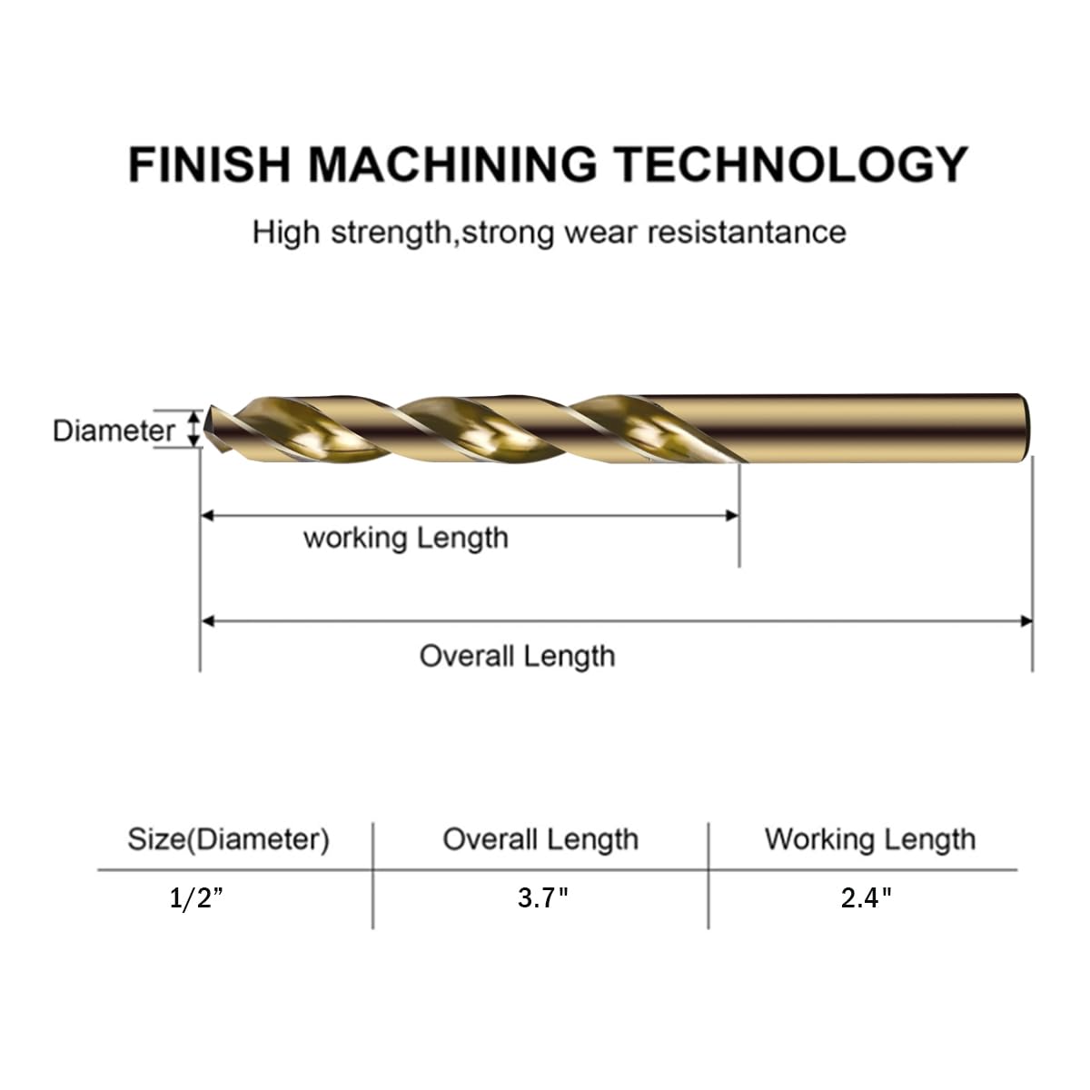 Owl Tools 5/8 Cobalt Drill Bits - 1 Pack - 6 Inch Length - M35 Cobalt Drill Bits with Storage Case - Perfect Drill Bits for Metal, Hardened & Stainless Steel, Cast Iron, and More!