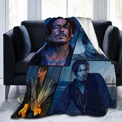 LJYHLAA Flannel Throw Johnny Depp Blanket Beach Blanket Decoration Bedroom Living Room Suitable for Children/Adults Throw Blankets 50"X40"