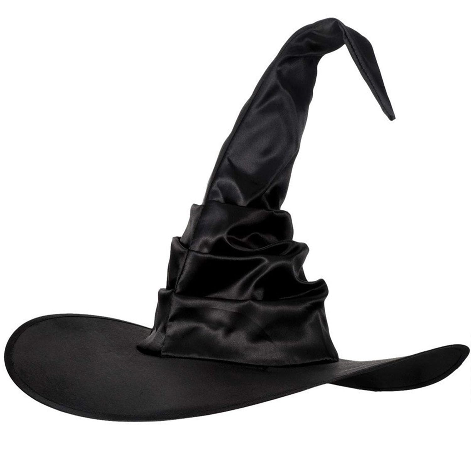 Zhzrche Halloween Witch Hats for Women Large Ruched Witch Hat Thick Ghost Festival Cosplay Prom Decoration Halloween Costume Accessory