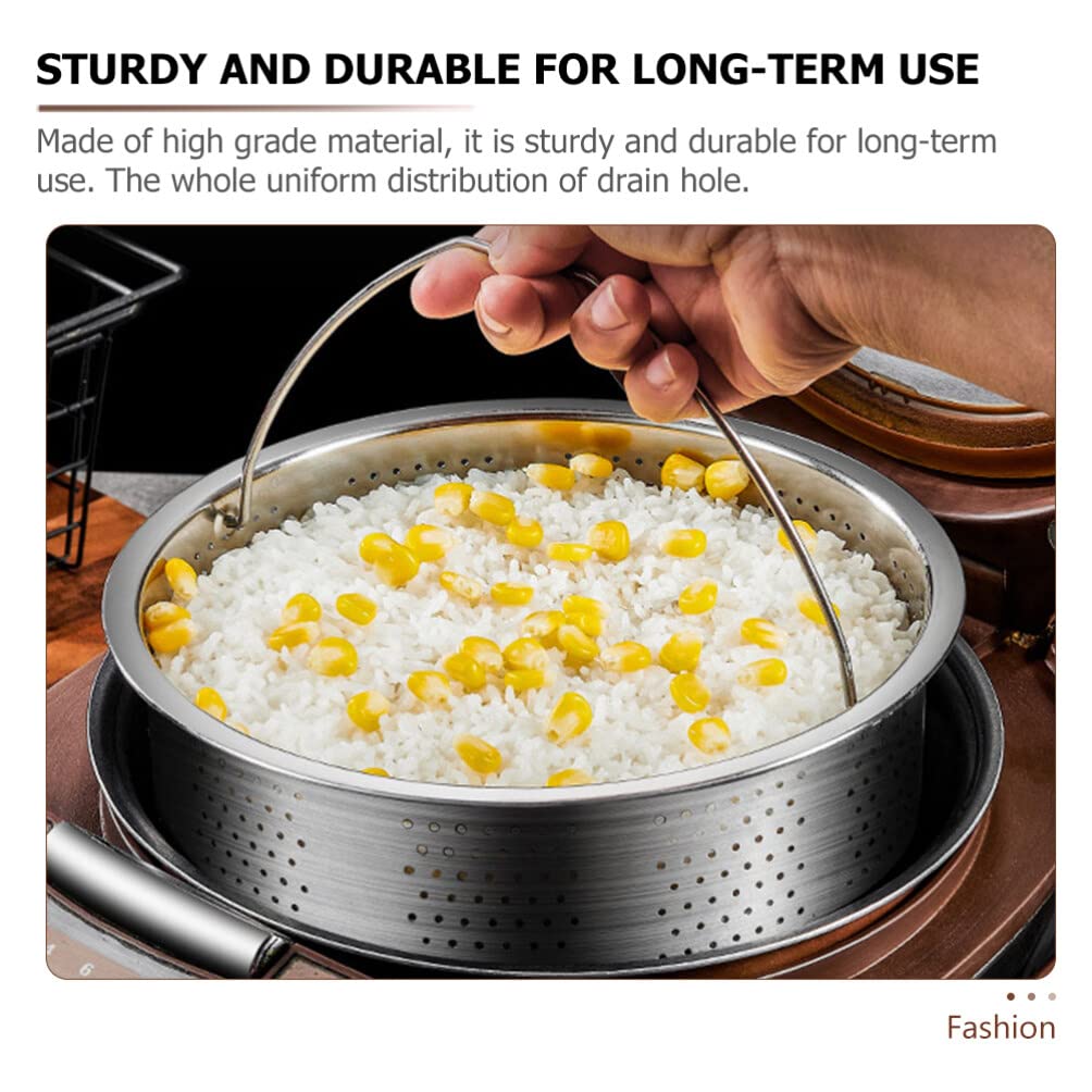 DOITOOL Stainless Steel Steamer Basket for Metal Steamer Insert Steaming Rack with Handle Vegetables Fruit Colander Strainer Rice Cooker Steaming Basket for Dumpling Dim Sum 22cm