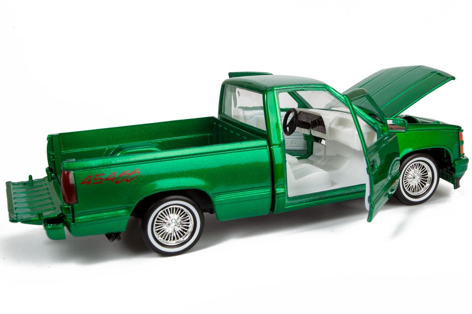 All Star Toys 1992 Chevy 454SS Pickup Lowrider Truck Candy Green 1/24 Diecast Model Motormax Get Low 79036 Exclusive