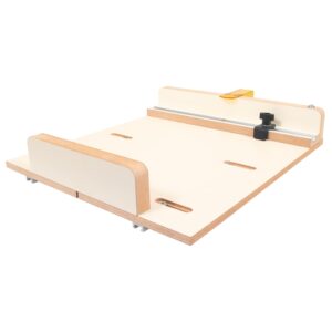 fulton mdf crosscut sled for table saw | aluminum miter slot runners | adjustable stop & transparent guard | cut precise accurate miters | cross cut sled for a table saw | angle table saw sled kit