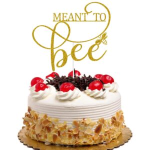 meant to bee cake topper for wedding engagement bridal shower bachelorette baby shower party supplies gold glitter