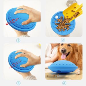 Lllunimon Slow Feeder Dog Bowl Eco-Friendly Silicone Slow Feeding & Watering Supplies Bowls Diskes for Dogs or Cats (Blue)