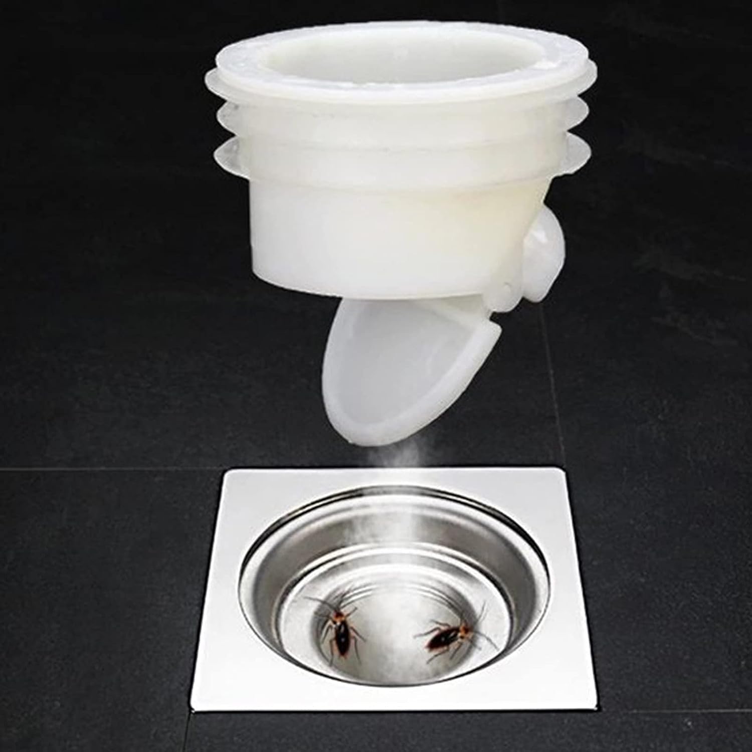 White Odor Proof Shower Floor Drain Backflow Preventer Drain Stopper One Way Drain Valve Sewer Core Drainage Insert Drain Plug Drainer Drain Strainer for Bathroom Sink and Bathtub Drain Strainers