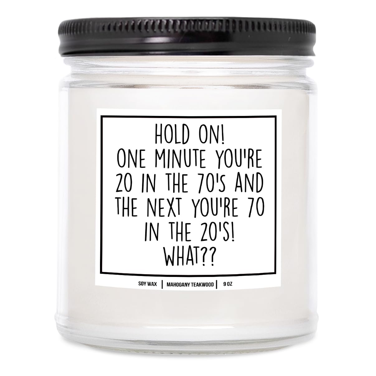 YouNique Designs 70th Birthday Candles for Home Scented Candle 9oz - 70 Year Old Birthday Gifts for Women, 70th Birthday Gifts for Men, 70 Year Old Woman - 70 Birthday Candles (Lavender & Vanilla)