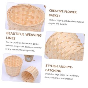 4Pcs Woven Storage Basket Decorative Baskets and Sundries Organizers for Home Natural Wicker Design