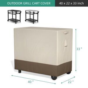 TORVA Cover for Outdoor Prep Table,600D Heavy Duty & Waterproof Cover for BBQ Grill Cart -40x22x33inch