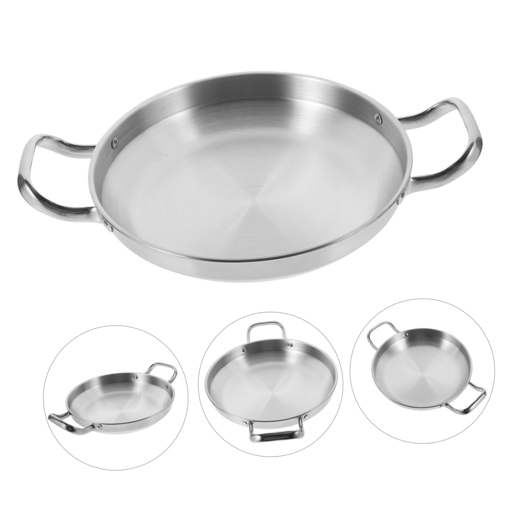 Stainless Steel Hot Pot Pan Korean Seafood Cooking Pan for Home and Restaurant Saute Pan for Kitchen Dry Pot and Griddle Use