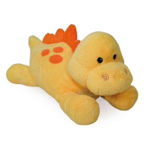 stroceax 25" | 4 pounds yellow dinosaur weighted stuffed animals - weighted stuffed animal for anxiety - big cute dino plush toy throw pillow gifts for kids & adults (yellow - 4 lbs)