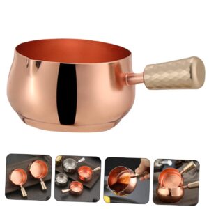 SOLUSTRE 5pcs Stainless Steel Sauce Cup Coffee Milk Warmer Creamer Pitcher Chocolate Melting Pan Metal Sauce Pot Saucer Cup Butter Melting Pot Soy Sauce Dish Dip Bowls Keep Warm Boiler