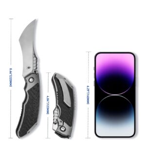 Kizer Huntsmen Folding Knife, 3.82 In S35VN Steel Blade, Titanium and Carbon Fiber Handle, Pocket Knife for Outdoor, Ki4642A1