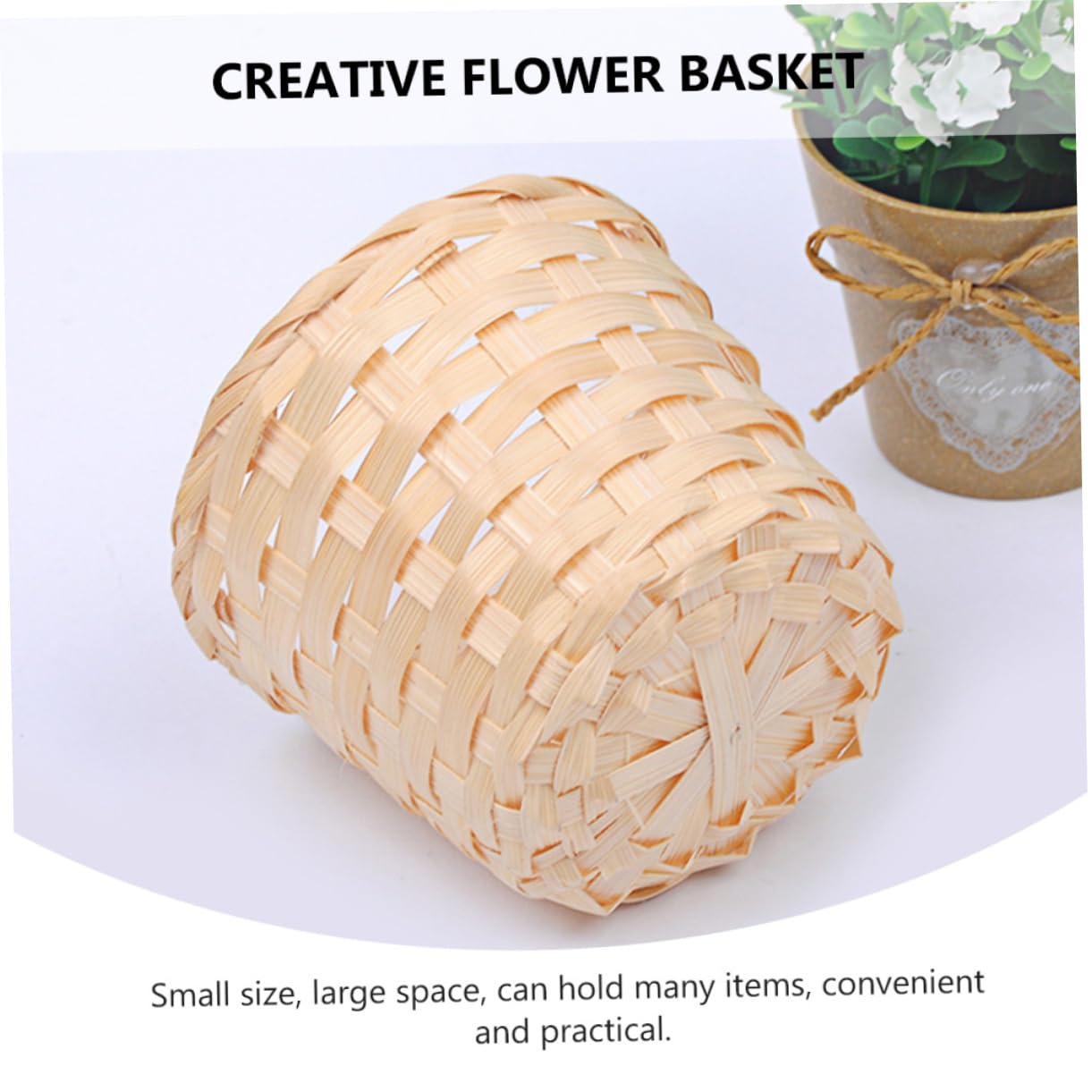 4Pcs Woven Storage Basket Decorative Baskets and Sundries Organizers for Home Natural Wicker Design