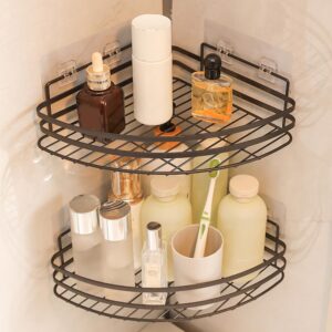 QWLWBU 12Pcs Shower Caddy Adhesive Hooks Shower Caddy Adhesive Sticker Hooks Transparent Sticky Hooks for Bathroom Kitchen Shower Caddy Corner Shelf(Transparent,Size:5.51 x 2.36inch)