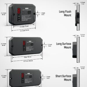 RV Propane Gas Detector, GasDoc Propane Gas Detector with 85dB Audible & Visual Alarm, for Natural Gas or Propane in RV or Motorhome, DC 12V, 3 Brackets (Long & Short, Surface & Flush) - Black