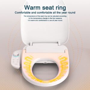 Electric Bidet Toilet Seat - Heated Smart Bidet with 4 Temperature Settings, Self Cleaning Attachment for Home and Hotel Bathrooms(us plug)