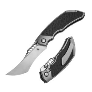 kizer huntsmen folding knife, 3.82 in s35vn steel blade, titanium and carbon fiber handle, pocket knife for outdoor, ki4642a1