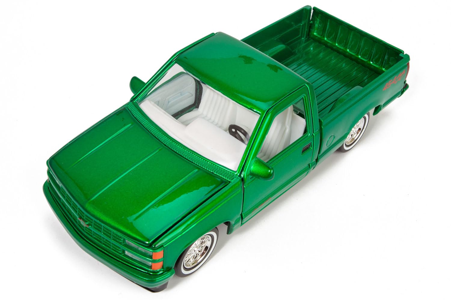 All Star Toys 1992 Chevy 454SS Pickup Lowrider Truck Candy Green 1/24 Diecast Model Motormax Get Low 79036 Exclusive