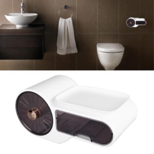 Adhesive Toilet Paper Roll Holder, Waterproof Toilet Paper Holder for Bathroom Cat Proof No Drilling Wall Mounted Bathroom Roll Holder